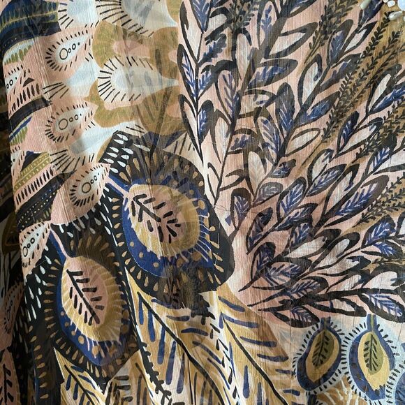 Studio 36 Kaftin Tunic SZ M/L Semi Sheer Beaded Oversized Beach Vacation Travel - Picture 4 of 9